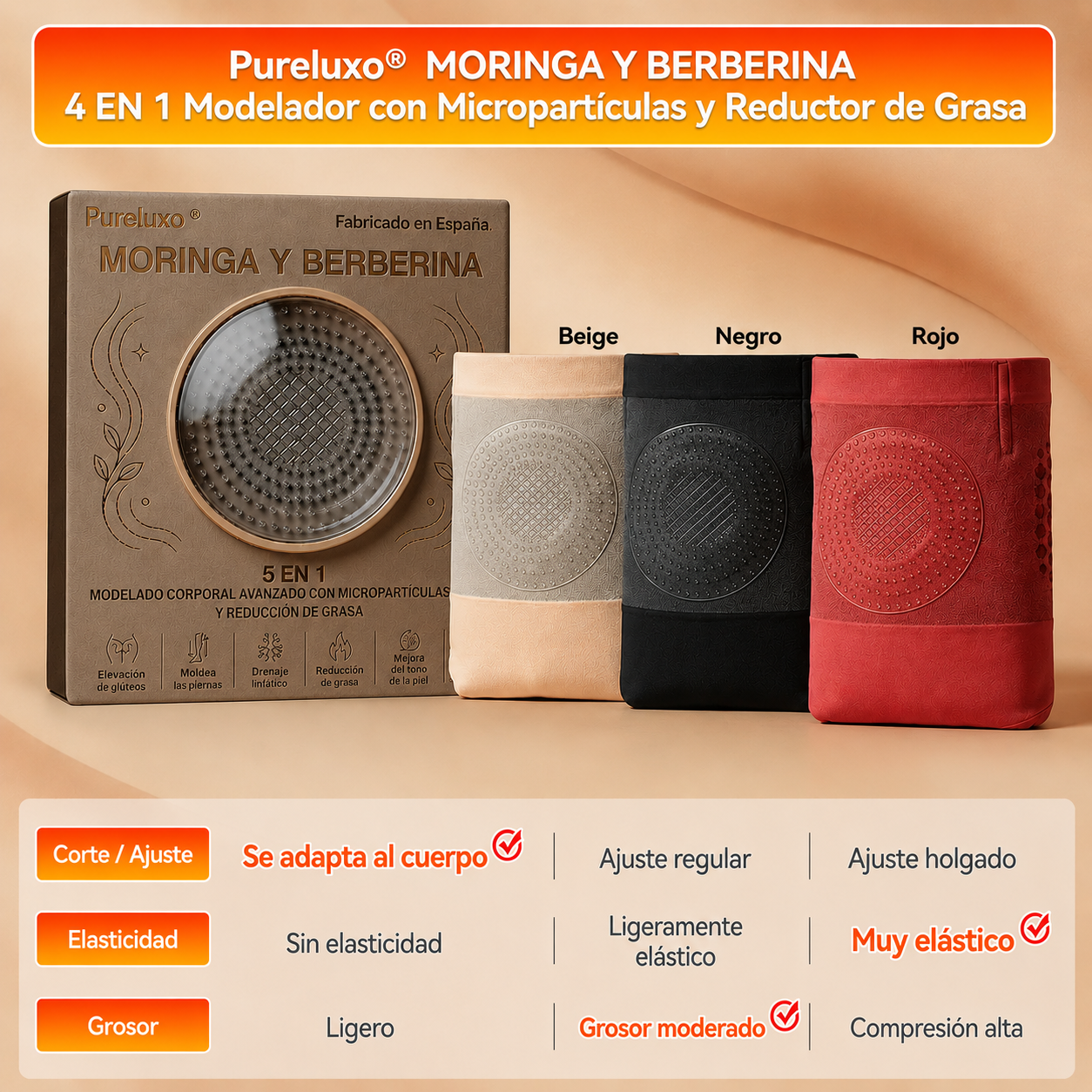 🔥 Pureluxo® Shorts Avanzados para Moldear el Cuerpo y Favorecer la Quema de Grasa con Micropartículas 💖